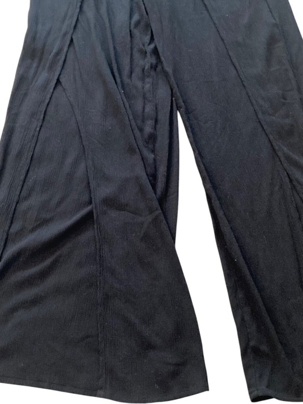 Women's KONA SOL Crinkle Gauze Swim Cover-Up Pants w/ High Leg Slit BLACK Large - Picture 3 of 3